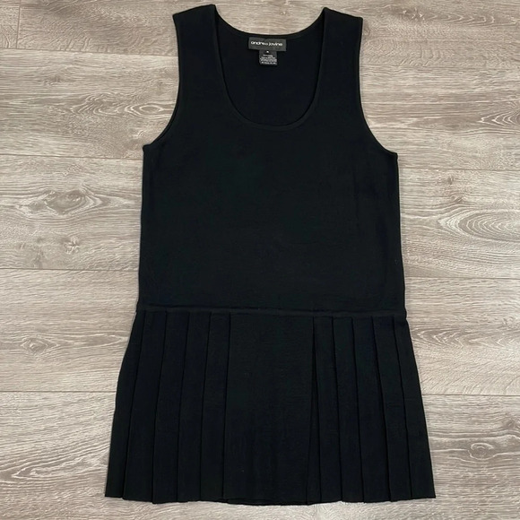 NWOT Vintage Andrea Jovine Wool Sleeveless Drop Waist Pleated Sweater Dr… - Picture 10 of 14